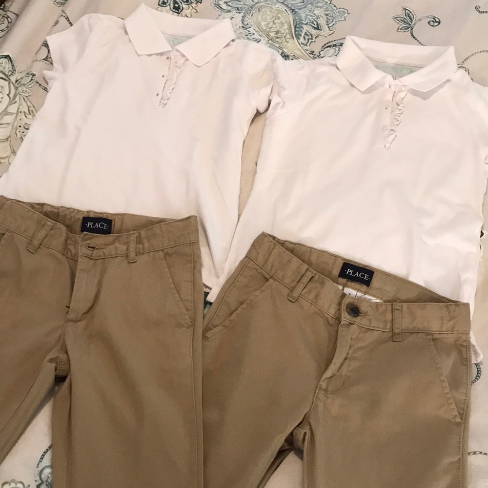 Girls Size 7 Chinos & Polos lot — like new!